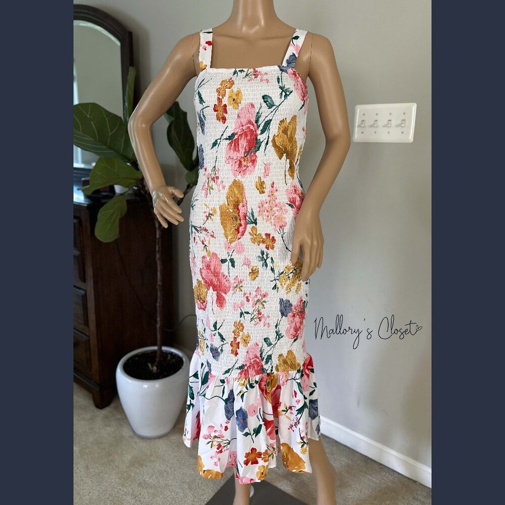 Amazon's PrettyGarden Floral Midi Tank Dress Sleeveless Strappy Ruffle Hem Smock